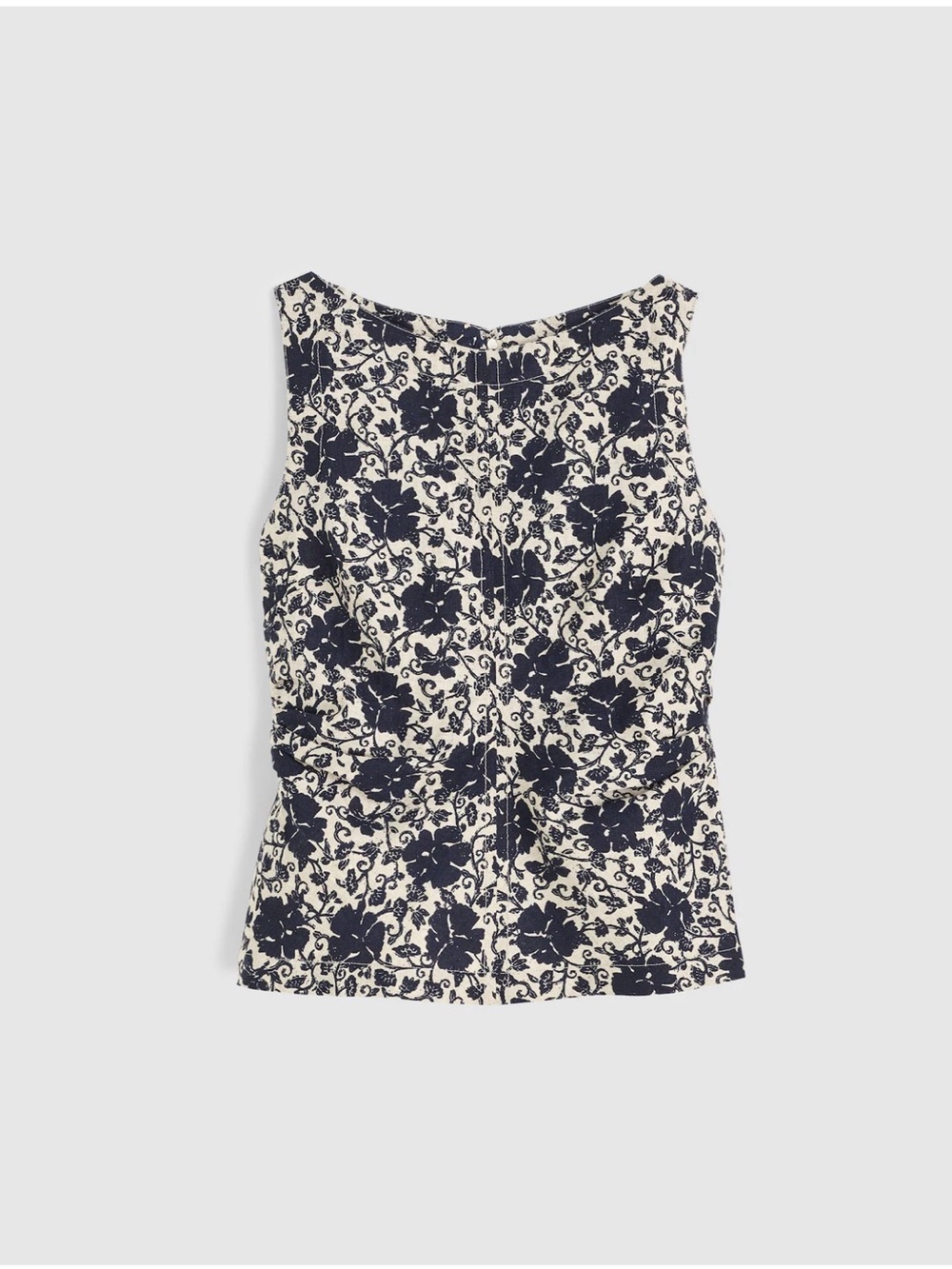 Madewell Cinched Boatneck Sleeveless Top in 100% Linen